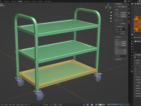 Food Serving Cart-Model 01 3D Model