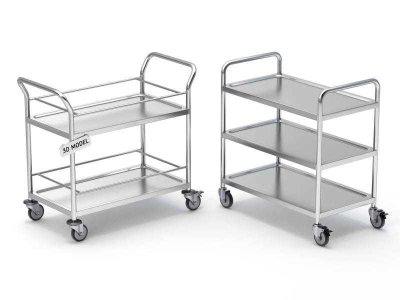 Food Serving Cart-Model 02 Modelo 3D .c4d .max .obj .3ds .fbx .stl .blend 