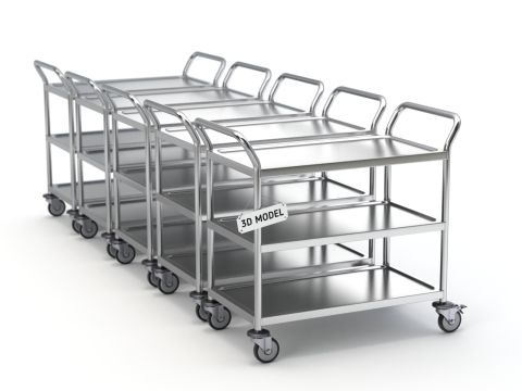 Food Serving Cart-Model 02 Modelo 3D