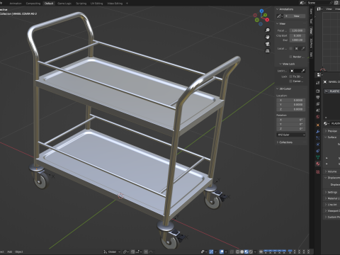 Food Serving Cart-Model 02 Modelo 3D