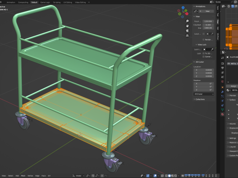 Food Serving Cart-Model 02 Modelo 3D
