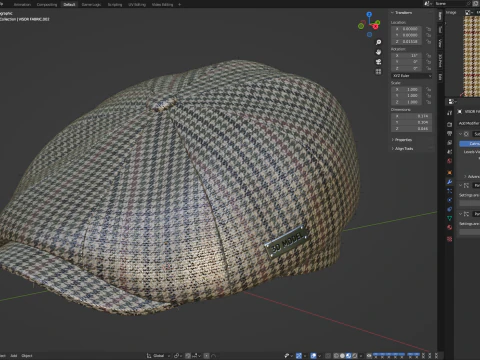 Newsboy Cap 3D Model