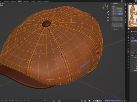 Newsboy Cap 3D Model