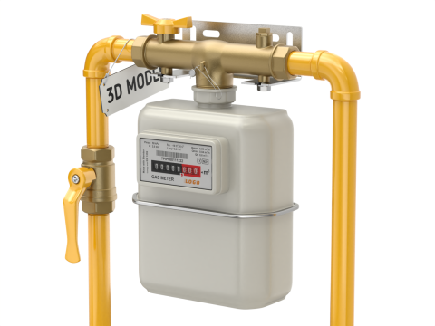 Gas Meter Modelo 3D