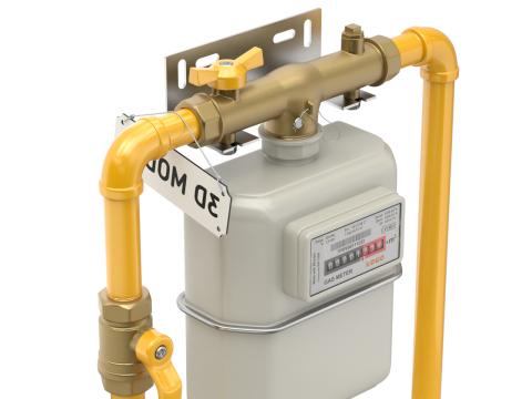 Gas Meter Modelo 3D