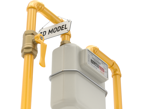 Gas Meter Modelo 3D