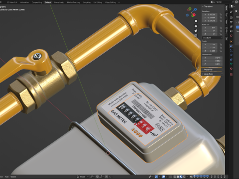 Gas Meter Modelo 3D