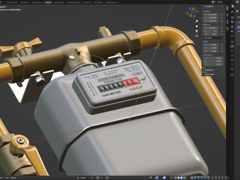 Gas Meter Modelo 3D