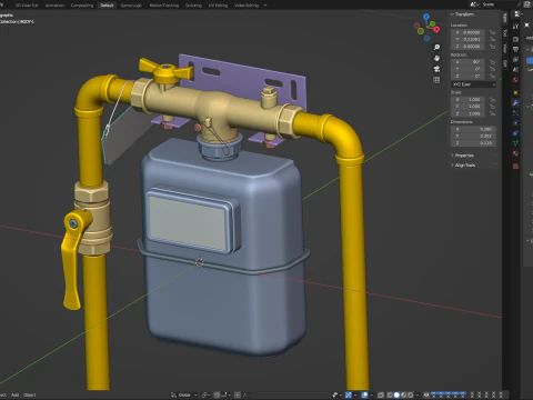 Contatore del gas Modello 3D