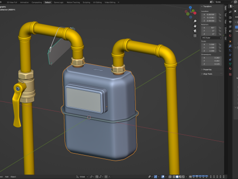 Gas Meter Modelo 3D