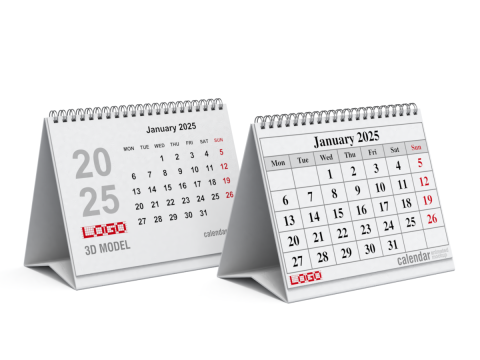 Animated Desk Calendar 3D Model