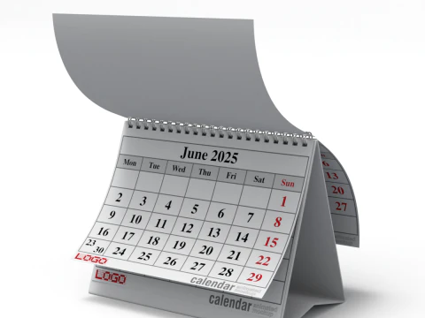 Animated Desk Calendar 3D Model