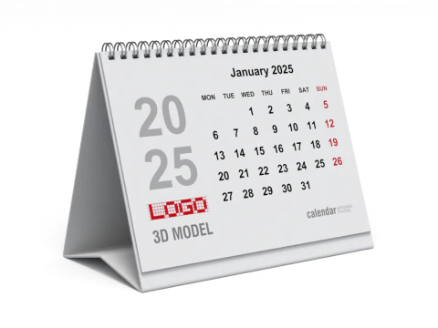 Animated Desk Calendar 3D Model