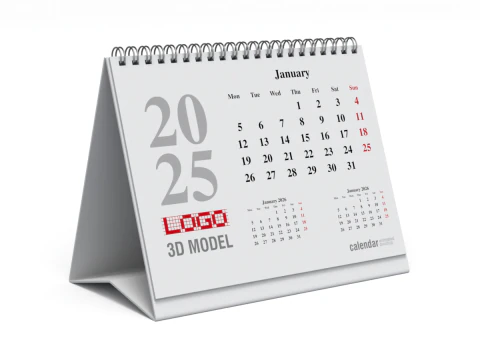 Animated Desk Calendar 3D Model