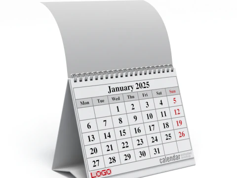 Animated Desk Calendar 3D Model
