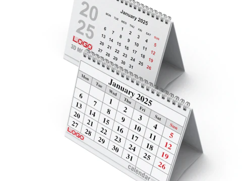 Animated Desk Calendar 3D Model