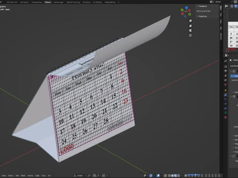 Animated Desk Calendar 3D Model