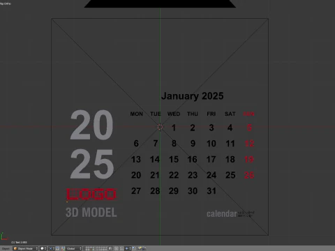 Animated Desk Calendar 3D Model