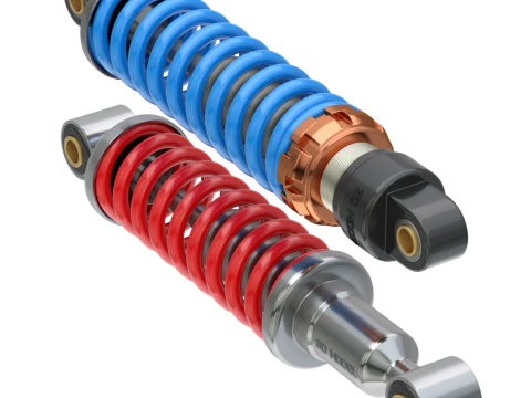 Animated Shock Absorber 3D Model