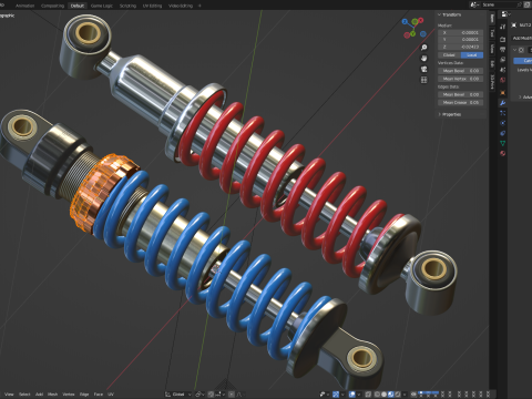 Animated Shock Absorber 3D Модель