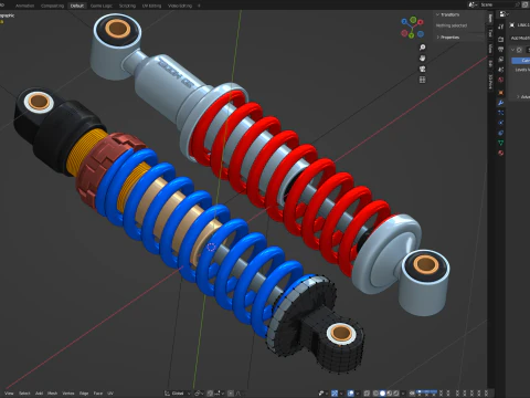 Animated Shock Absorber 3D Model