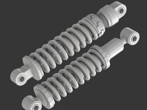 Animated Shock Absorber 3D Model