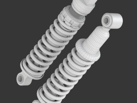 Animated Shock Absorber 3D Model