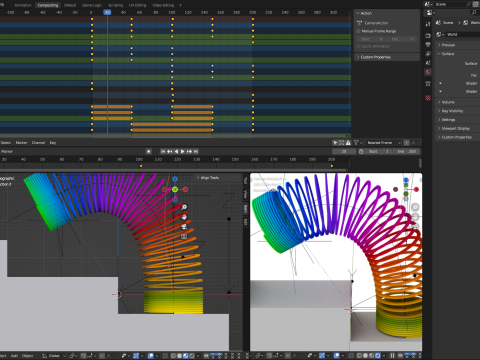 Animated Slinky Toy 3D Model