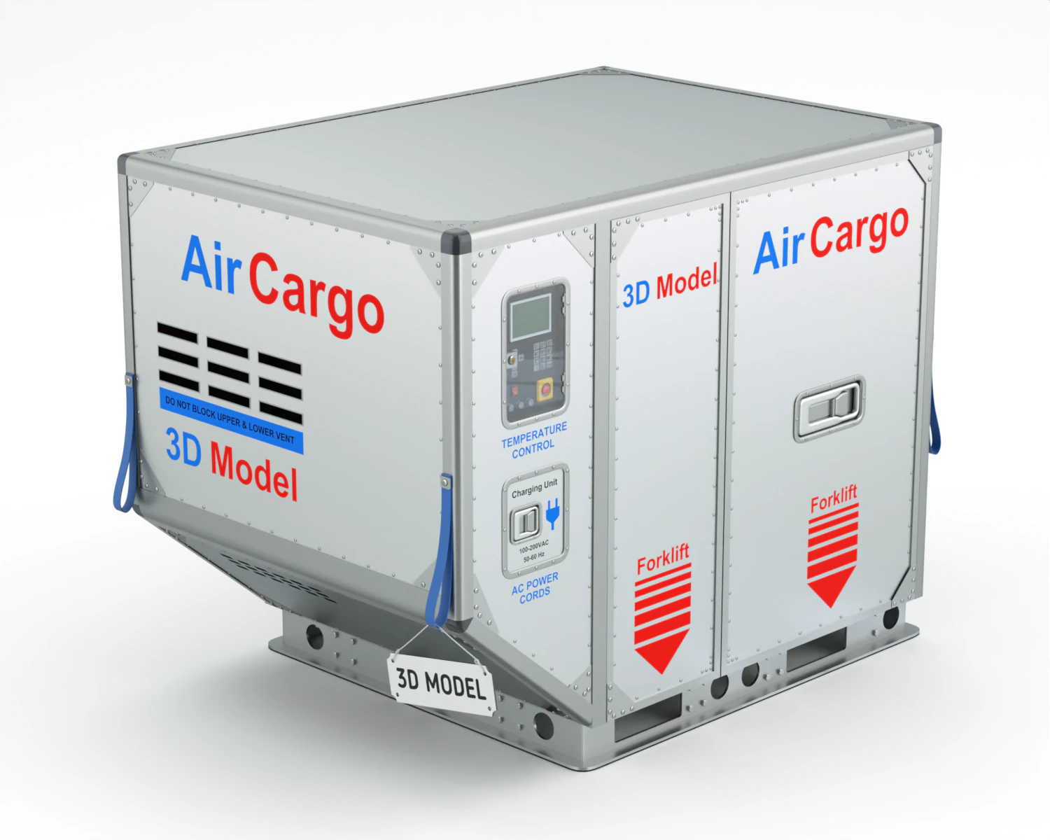 Air Cargo Container 3D Model .c4d .max .obj .3ds .fbx .stl .blend