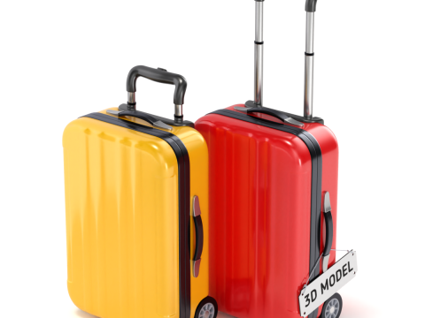Suitcase Luggage Trolley 3Dモデル