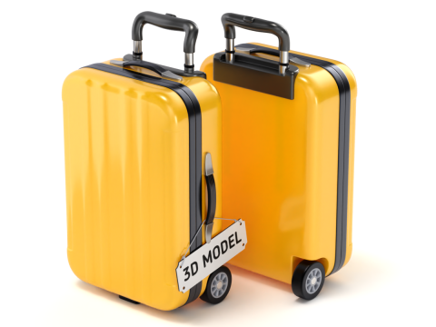 Suitcase Luggage Trolley 3D Model
