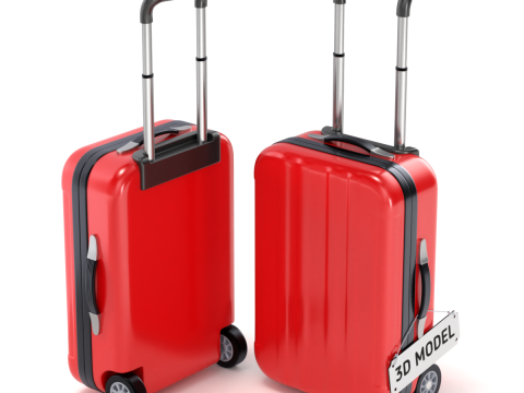 Suitcase Luggage Trolley 3D Model