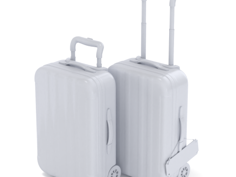 Suitcase Luggage Trolley 3D Model