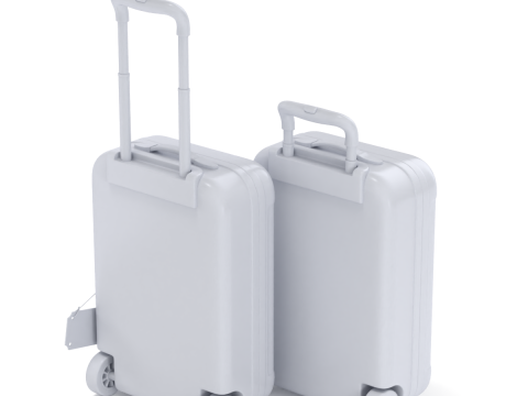 Suitcase Luggage Trolley 3D Model