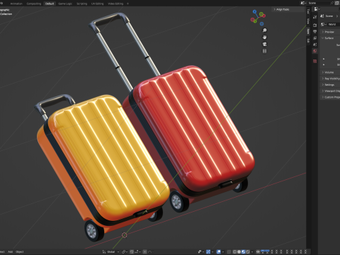 Suitcase Luggage Trolley 3D Model