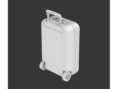 Suitcase Luggage Trolley 3D Model