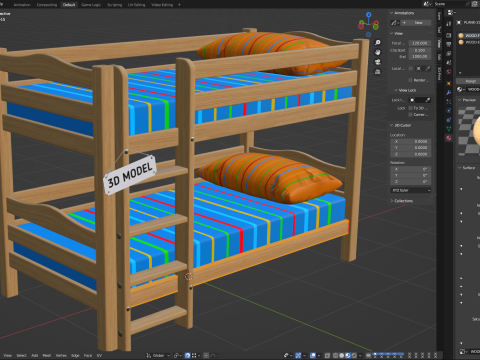 Kids Bunk Bed 3Dモデル