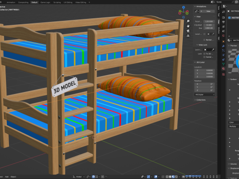 Kids Bunk Bed 3Dモデル
