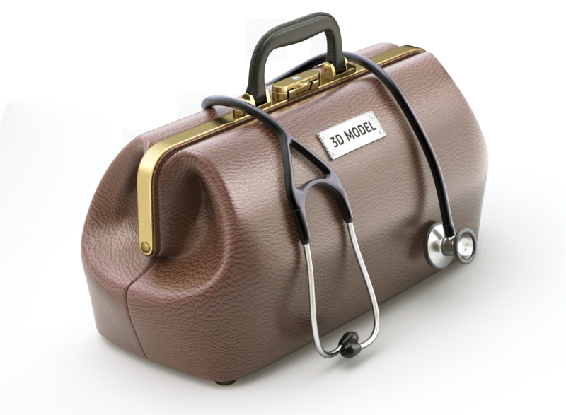 Doctor Mouth Bag With Stethoscope Modèle 3D .c4d .max .obj .3ds .fbx .stl .blend 