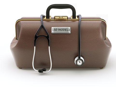 Doctor Mouth Bag With Stethoscope Modèle 3D