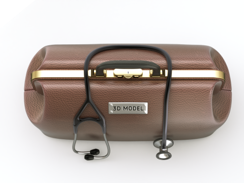 Doctor Mouth Bag With Stethoscope Modèle 3D