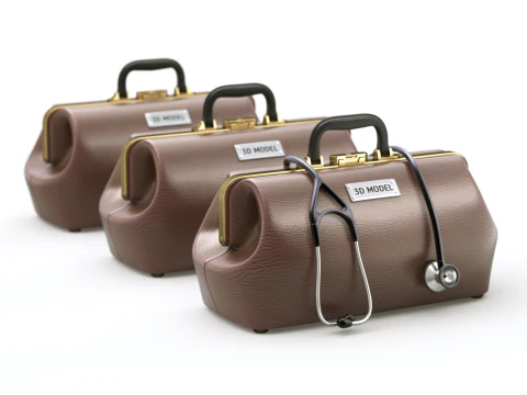 Докторская сумка для рта со стетоскопом 3D Модель