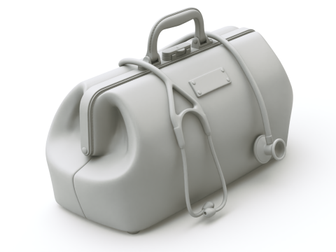 Doctor Mouth Bag With Stethoscope Modèle 3D
