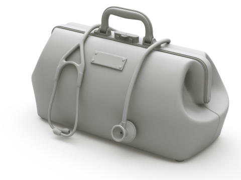 Doctor Mouth Bag With Stethoscope Modèle 3D