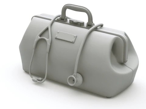 Докторская сумка для рта со стетоскопом 3D Модель