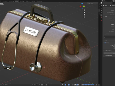 Докторская сумка для рта со стетоскопом 3D Модель