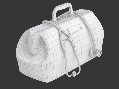 Doctor Mouth Bag With Stethoscope Modèle 3D