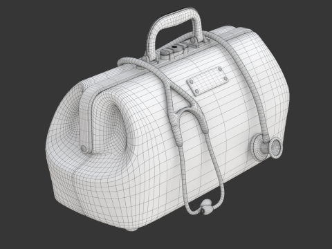 Doctor Mouth Bag With Stethoscope Modèle 3D