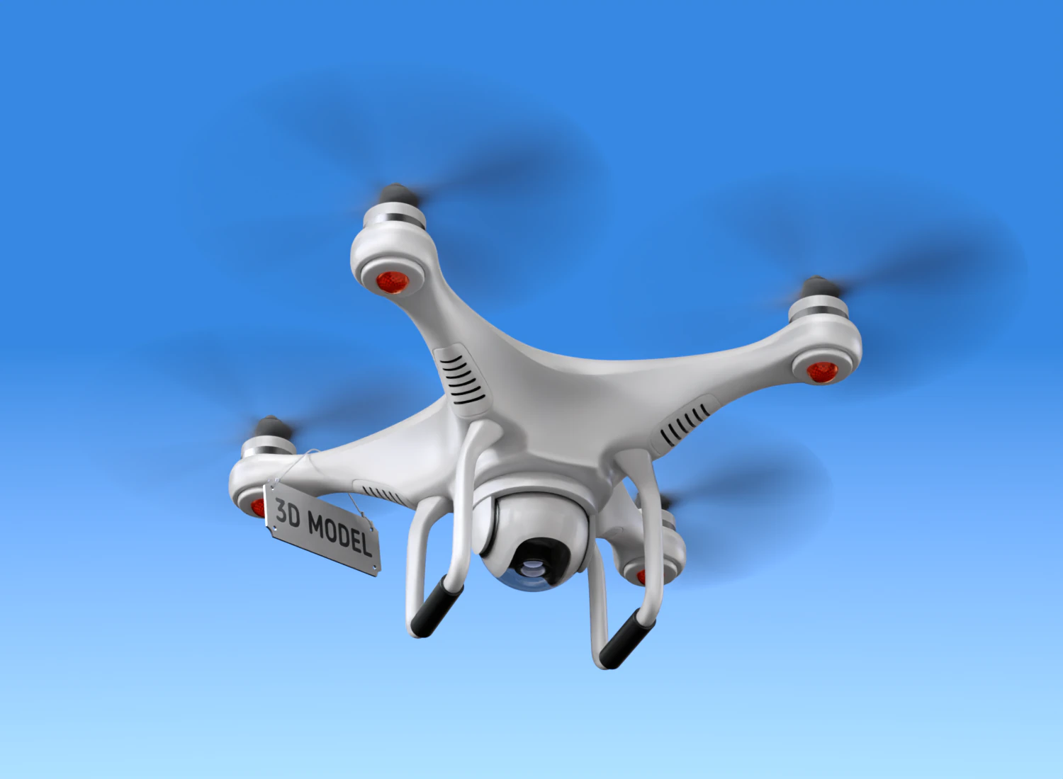 Flying Drone Animation 3D Model .c4d .max .obj .3ds .fbx .stl .blend 
