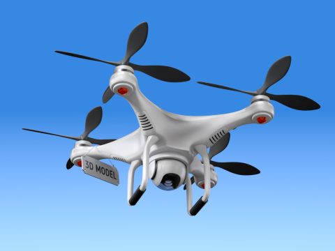 Flying Drone Animation 3D Model